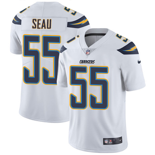 Nike Chargers #55 Junior Seau White Men's Stitched NFL Vapor Untouchable Limited Jersey - Click Image to Close